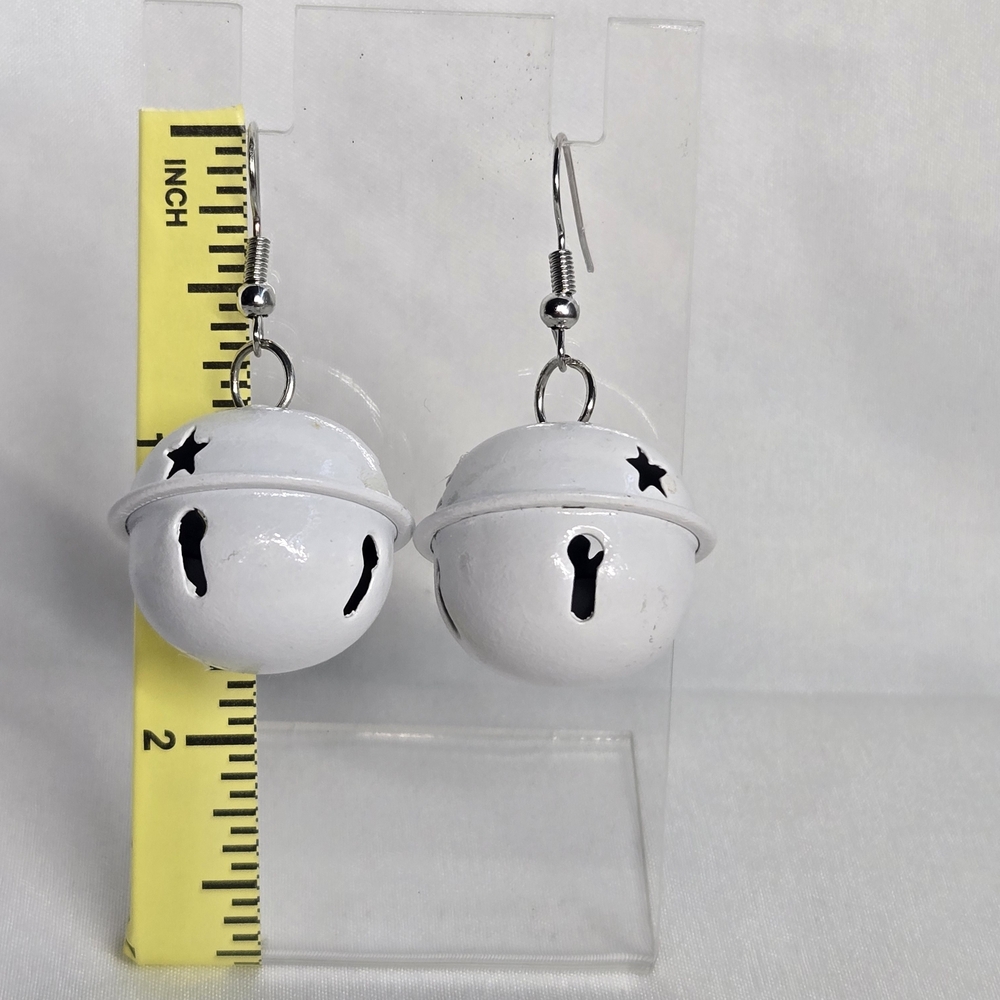 White Jingle Bell Earrings
